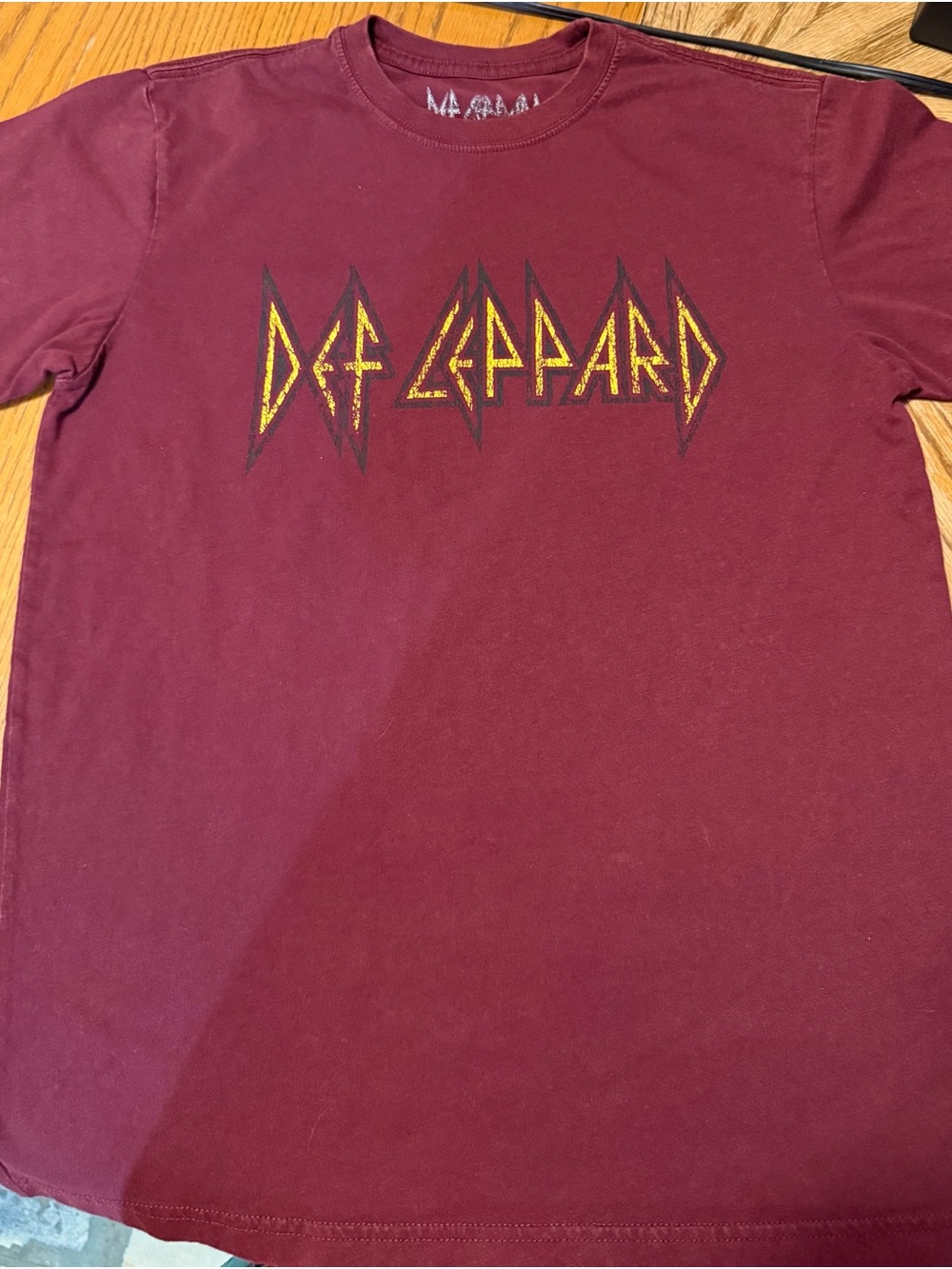 Def Leppard Maroon Graphic Short Sleeve Tee